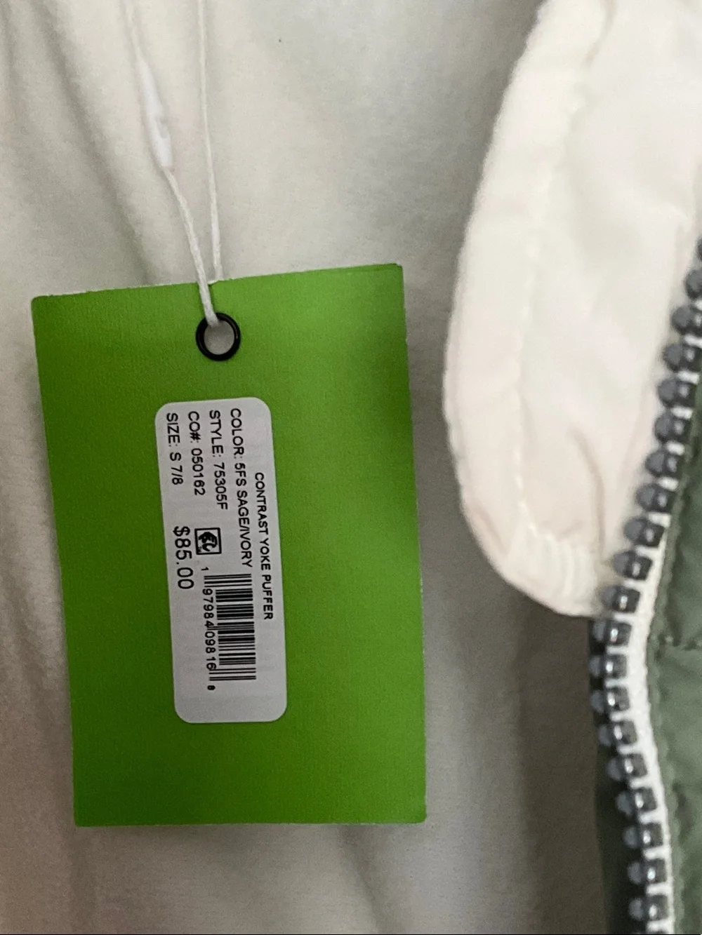 Sam Edelman Olive & Cream Kids Puffer Jacket